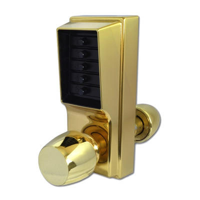 KABA Simplex 1000 Series 1031 Knob Operated Digital Lock With Passage Set, Polished Brass - L2933 POLISHED BRASS