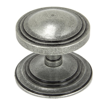 From The Anvil Blacksmith Art Deco Centre Door Knob, Pewter - 90069 PEWTER