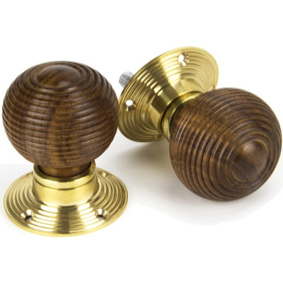 From The Anvil Small Cottage Mortice/Rim Knob Set (54mm), Rosewood & Polished Brass - 91792 (sold in pairs) ROSEWOOD AND POLISHED BRASS