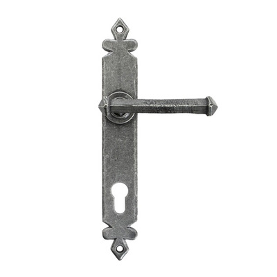 From The Anvil Fleur De Lys Tudor Espagnolette Door Handles (92mm C/C), Pewter - 33766 (sold in pairs) ESPAGNOLETTE LOCK