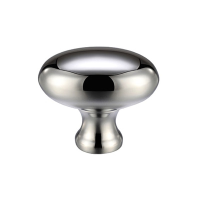 Zoo Hardware Fulton & Bray Oval Cupboard Knobs (32mm OR 38mm), Polished Chrome - FCH05CP POLISHED CHROME - 32mm x 25mm