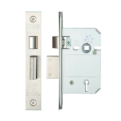 Zoo Hardware British Standard 5 Lever Sash Lock (64mm OR 76mm), Satin Stainless Steel - ZBSS64SS 64mm (2.5 INCH) - SATIN STAINLESS STEEL