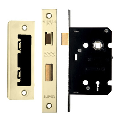 Zoo Hardware 3 Lever Contract Sash Lock (64mm OR 76mm), PVD Stainless Brass - ZSC364PVD 76mm (3 INCH) - PVD STAINLESS BRASS