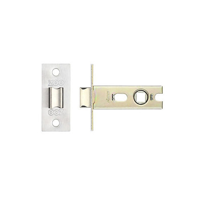Zoo Hardware Fire Rated Contract Sprung Tubular Latches (Bolt Through) - Satin Stainless Steel - PRTL64FDSSS 64mm (2.5 INCH) - SATIN STAINLESS STEEL - SQUARE FOREND