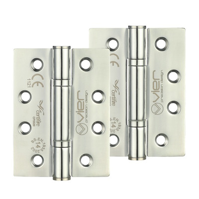 Zoo Hardware Vier Precision 4 Inch Grade 14 High Performance Hinge, Polished Stainless Steel - VHP243PS (sold in pairs) POLISHED STAINLESS STEEL - 102mm x 76mm x 3mm