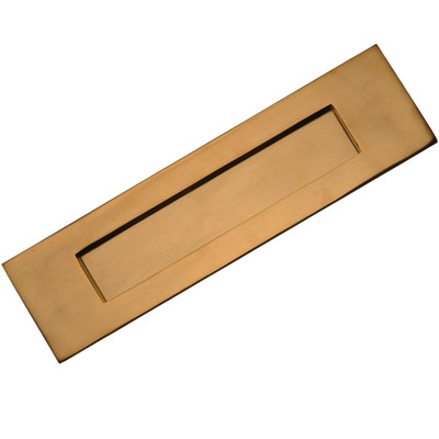 Cardea Ironmongery Letter Plate (268mm x 108mm OR 350mm x 98mm), Unlacquered Brass - AR430UNL UNLACQUERED BRASS - 350mm x 98mm