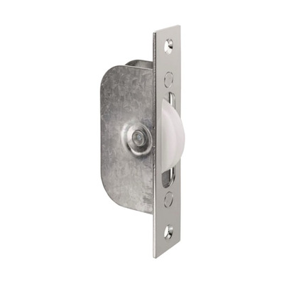 Carlisle Brass Galvanised Sash Window Axle Pulley (Square Forend), Polished Chrome With Nylon Wheel - AQ92CP POLISHED CHROME