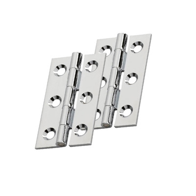 Carlisle Brass Fingertip Cabinet Hinges (50mm x 28mm OR 64mm x 35mm), Polished Chrome - FTD800CP (sold in pairs) POLISHED CHROME - 50mm x 28mm