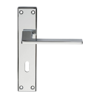Carlisle Brass Serozzetta Zone Door Handles On Backplate, Polished Chrome - SZM034CP (sold in pairs) EURO PROFILE LOCK (WITH CYLINDER HOLE)