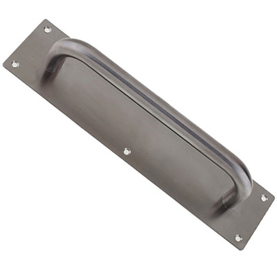 Frelan Hardware Pull Handles On Backplate (225mm OR 300mm), Satin Stainless Steel - JSS1601 HANDLE - 300mm x 19mm, PLATE - 350mm x 75mm