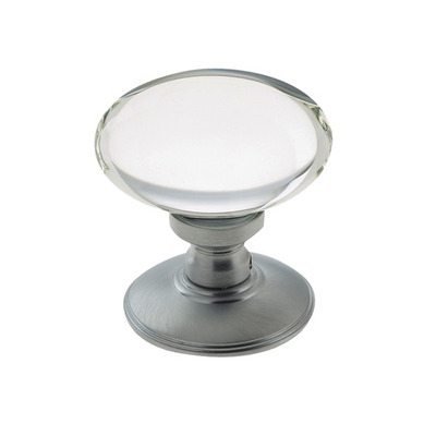 Frelan Hardware Oval Glass Mortice Door Knob, Satin Chrome - JH6000SC (sold in pairs) SATIN CHROME