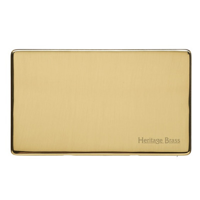 M Marcus Electrical Studio Double Blank Plate, Polished Brass - Y01.232 POLISHED BRASS