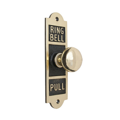 Prima Oblong Embossed Pull For Butlers Bell (170mm x 50mm), Polished Brass - BH1014BPB POLISHED BRAS