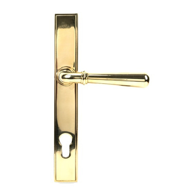 From The Anvil Newbury Slimline Lever Espagnolette, Sprung Door Handles, Polished Brass - 46529 (sold in pairs) POLISHED BRASS