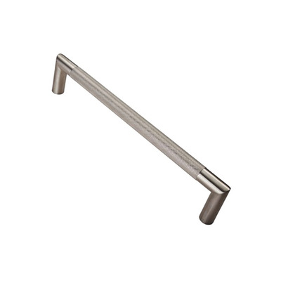 Eurospec Mitred Knurled Pull Handle (300mm OR 450mm C/C), Satin Stainless Steel - SWP1169/300SSS SATIN STAINLESS STEEL - 450mm c/c