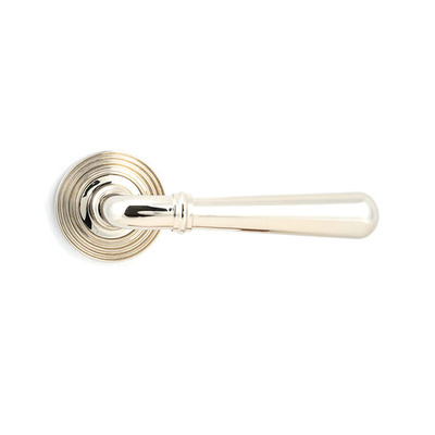 From The Anvil Newbury Door Handles On Beehive Rose, Polished Nickel - 46059 (sold in pairs) POLISHED NICKEL - UNSPRUNG