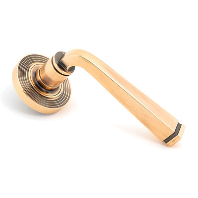 From The Anvil Avon Door Handles On Beehive Rose, Polished Bronze - 46095 (sold in pairs) POLISHED BRONZE - SPRUNG