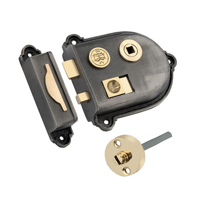 Spira Brass Victorian Rim Lock, Pewter - SB7105PEW PEWTER
