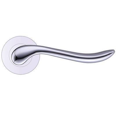 Zoo Hardware Stanza Lincoln Lever On Round Rose, Polished Chrome - ZPZ240CP (sold in pairs) POLISHED CHROME