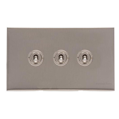M Marcus Electrical Winchester 20 AMP 3 Gang 2 Way Dolly Switch, Satin Nickel - W05.2420.SN SATIN NICKEL