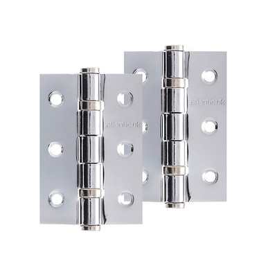 Atlantic Grade 7 Fire Rated 3 Inch Solid Steel Ball Bearing Hinges, Polished Stainless Steel - A2H322PSS (sold in pairs) POLISHED STAINLESS STEEL