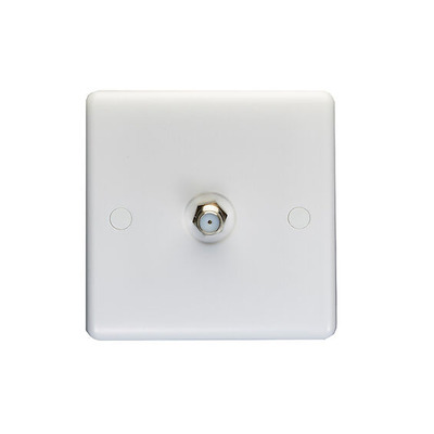 Carlisle Brass Eurolite Enhance White SAT TV Outlet (Non-Isolated), White Plastic - PL4331 ENHANCE WHITE