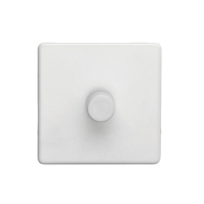 Carlisle Brass Eurolite Concealed 3mm 1 Gang 2 Way Push On/Off Dimmer Switch, White - ECW1D400 WHITE