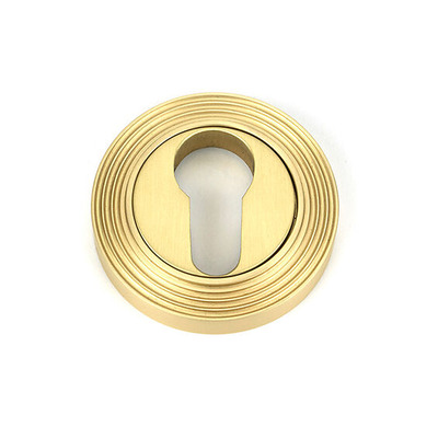 From The Anvil Euro Profile Beehive Round Escutcheon, Polished Brass - 50878 SATIN BRASS
