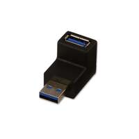 Image of Lindy USB 3.2 90 Degree Down Type A Male to A Female Right Angle Adapt