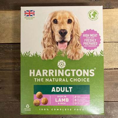 2x Harringtons Dry Adult Dog Food Rich in Lamb & Rice Boxes (2x1kg)