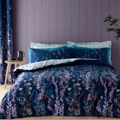 100% Cotton Navy Floral & Fern - Extra Large Single Duvet Cover Set – The Big Little Duvet Co.