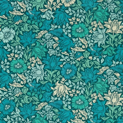 William Morris Mallow Wallpaper Teal W0173/02
