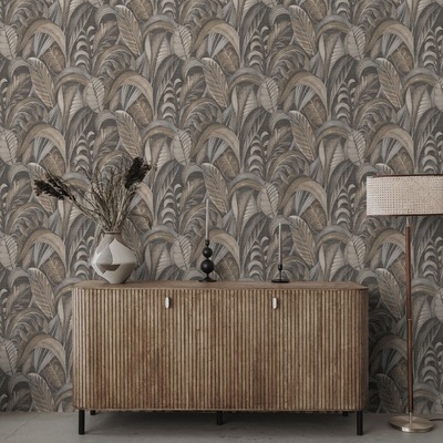 Khalili Wallpaper Raffia Charcoal Holden 65942
