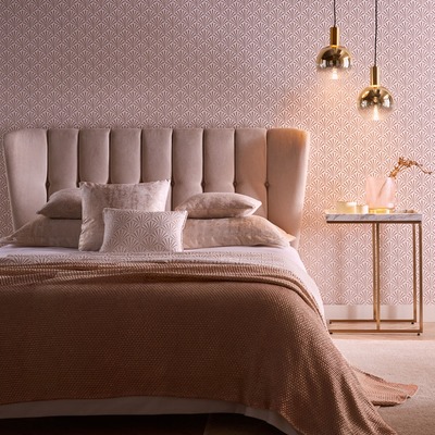 Lusso Chrysler Wallpaper Rose Gold Clarke and Clarke W0164/03

