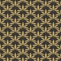 Image of Into The Wild Leaf Motif Wallpaper Black and Gold Galerie 18515