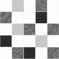 Image of Dotty Tile Effect Wallpaper Black/Silver Debona 2670