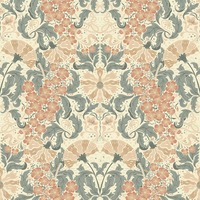Hjarterum Ojvind Arts and Crafts Inspired Wallpaper Blue Pink Cream Galerie 83116
