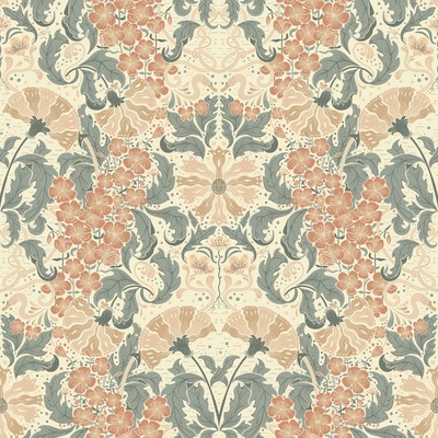 Hjarterum Ojvind Arts and Crafts Inspired Wallpaper Blue Pink Cream Galerie 83116
