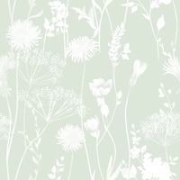 Image of Catherine Lansfield Meadowsweet Floral Wallpaper Green Muriva 16558