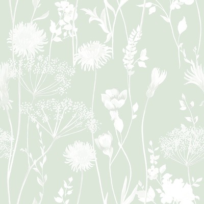 Catherine Lansfield Meadowsweet Floral Wallpaper Green Muriva 16558
