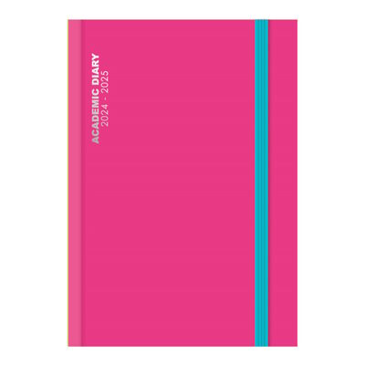 2024/2025 Academic A4 Day A Page Mid Year Hardback Diary - PINK