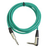 Guitar Lead Right Angle Jack to Straight Jack 6m Green from Instruments4music