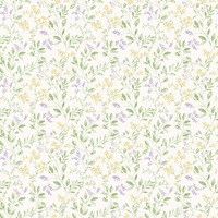 Image of Just Kitchens Spring leaf trail Wallpaper Lilac Yellow Green Galerie G45456