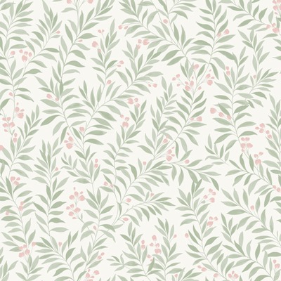 Maison Floral Trail Textured Vinyl Wallpaper Sage Green Grandeco MN3409
