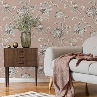 Juliette Floral Textured Wallpaper Pink Fine Decor FD43451