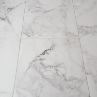 Home High Gloss 8mm White Marble Tile Effect AC5 Laminate Flooring