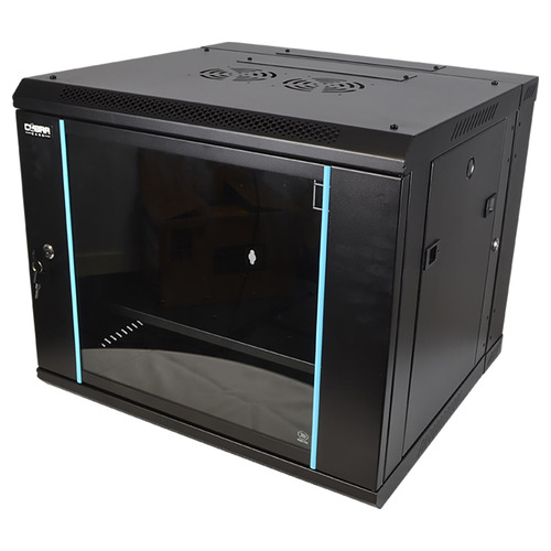 19" 9U Metal Rack Cabinet with Glass Door 550mm with Hinged Back Door