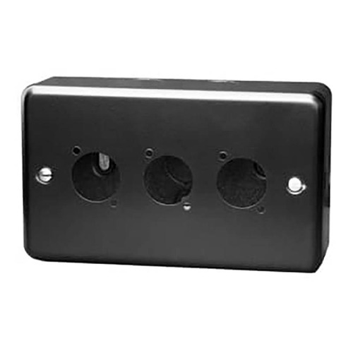 Double Gang Plate and Box for D Series Connectors - 3 Way Horizontal