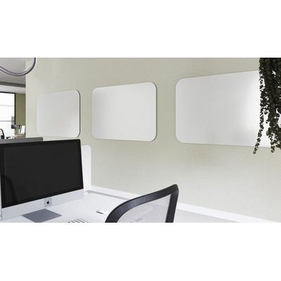 Frameless Magnetic Whiteboard, Rounded Corners