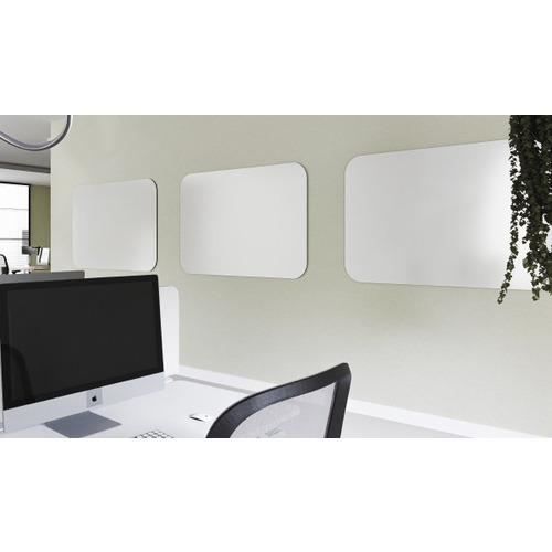 Frameless Magnetic Whiteboard, Rounded Corners